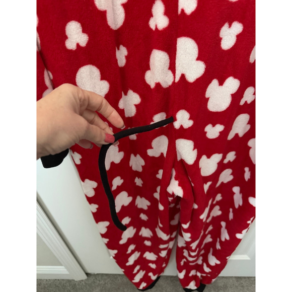 Disney Minnie Mouse Pajama Onesie L Red Black - Picture 6 of 6